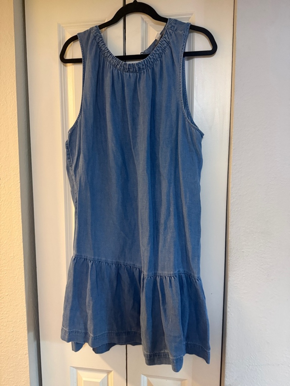 LOFT Denim-Style Light Blue Sleeveless Shift Dress